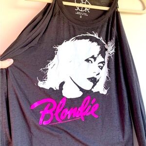 Blondie Chaser Black Long Sleeve with cut outs at shoulders. Size Small.